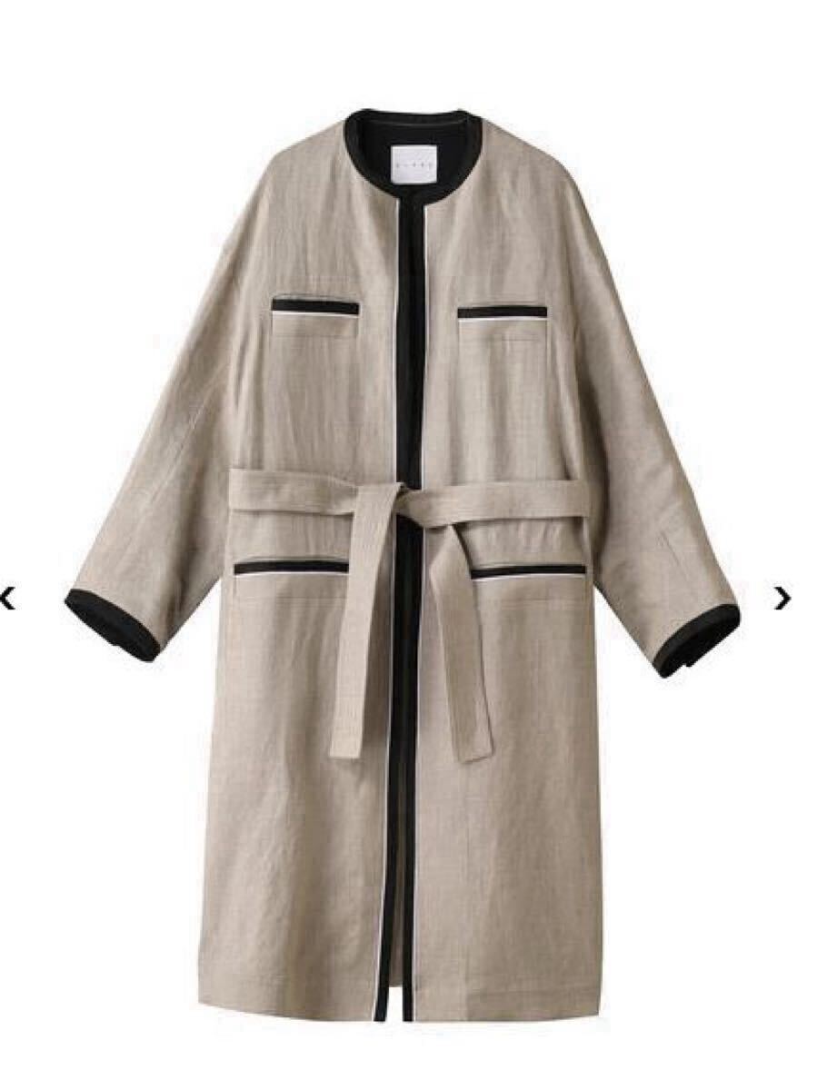 CINOHリネンノーカラーコート82,500円拍卖