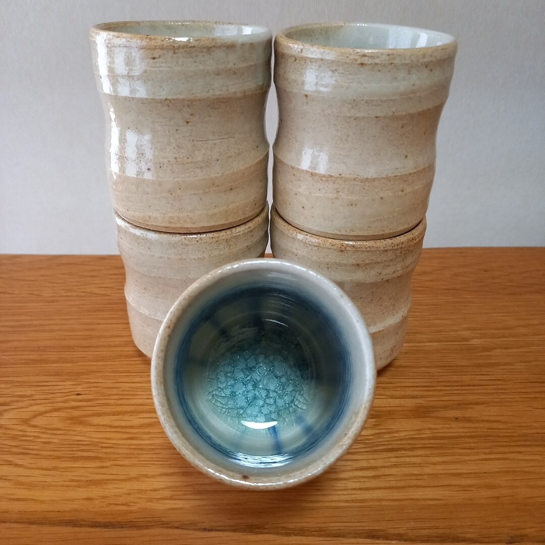 美濃焼き御深井湯飲み5個セット拍卖