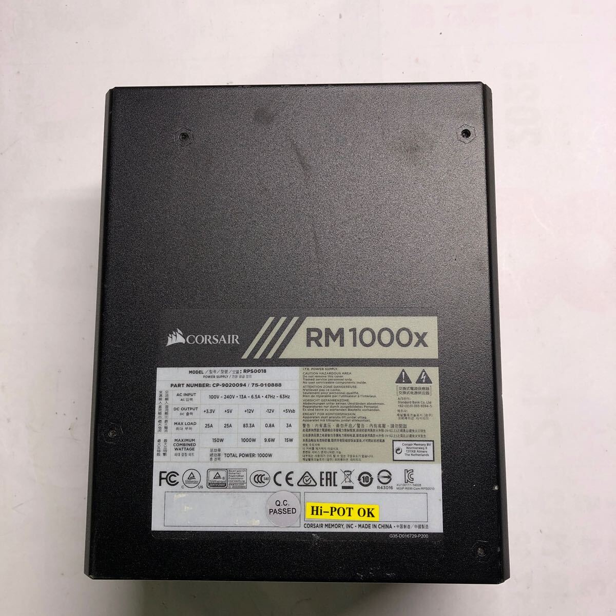 CORSAIR RM1000x(RPS0018) 1000W ATX電源ユニット /2拍卖