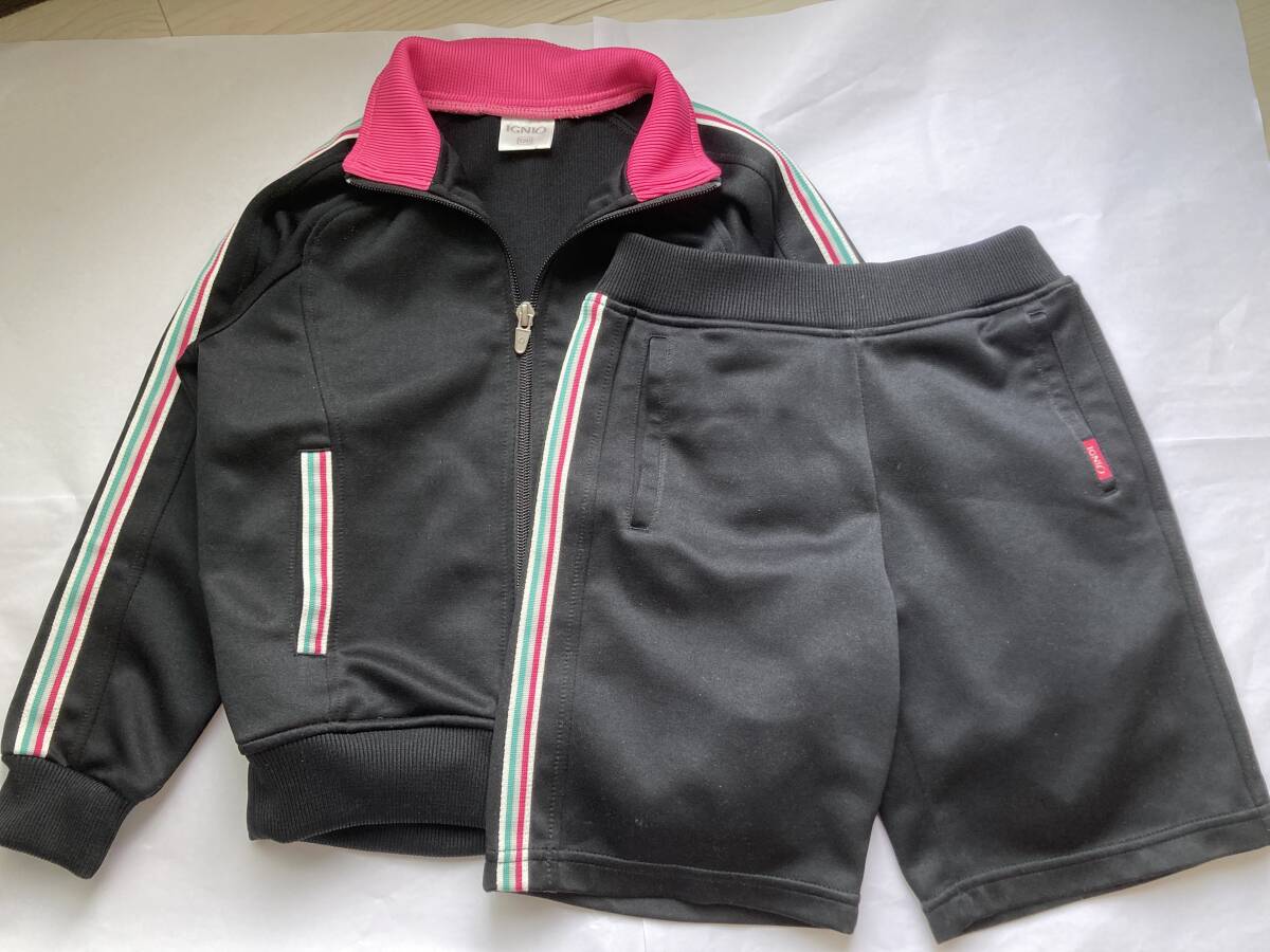 IGNIO イグニオ 120cm ジャージ 運動着 スポーツ 上下セット 黒 美品 中古拍卖
