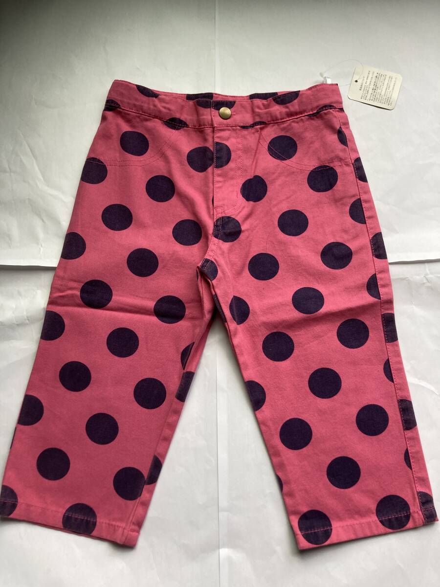ノーブランド 110cm ズボン ボトムス ピンク 紫 ドット 女の子 5歳 6歳 7歳 子供服 新品 未使用品 拍卖