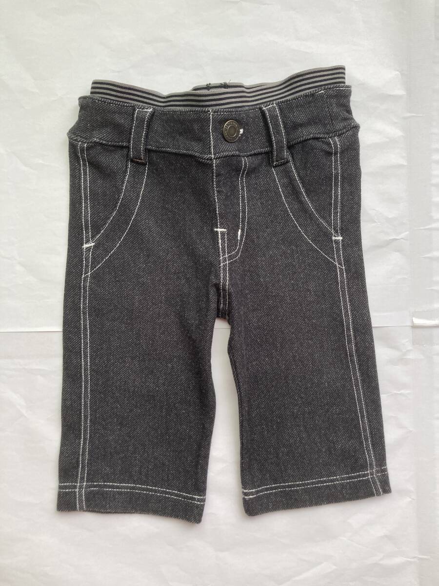 F.O. インターナショナル F.O.KIDS 100cm ズボン ボトムス 八分丈 黒 ブラック デニム風 中古 拍卖