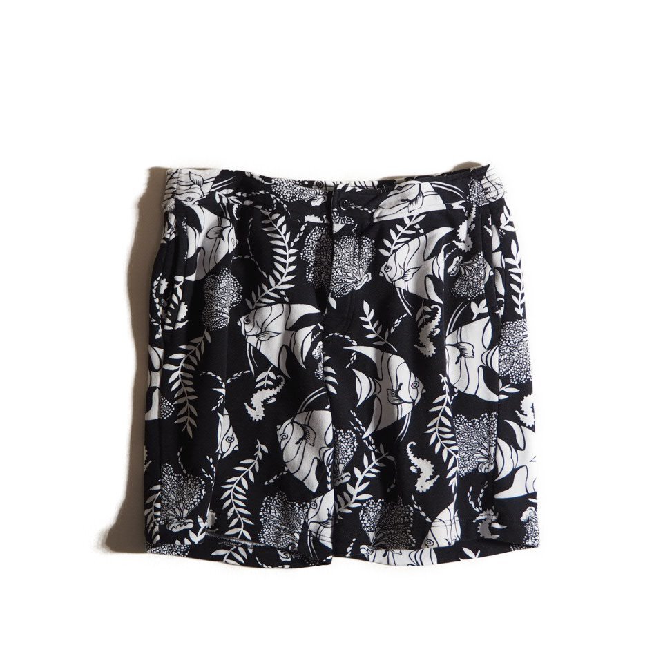 C4645f34 ■POLO RALPH LAUREN ポロラルフローレン■ コットン スウェットショーツ フィッシュ柄 ブラック M 魚 黒 ショートパンツ 春夏拍卖