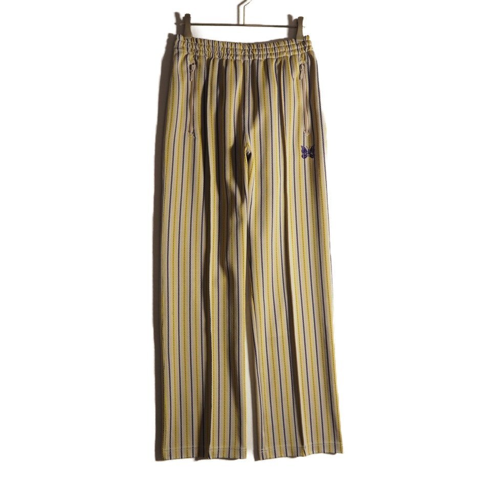 R1796f52 ■NEEDLES ニードルス■ MR283 Track Pant ストライプ トラックパンツ イエロー S / ワイドパンツ ストレート シーズンレス拍卖