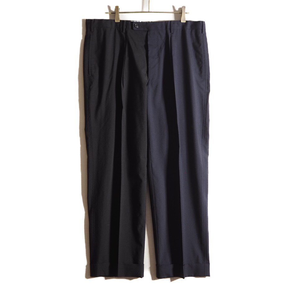 P8902f52 ■The FRANKLIN TAILORED フランクリンテーラード■ サマーウール バイカラー スラックパンツ ブラック ネイビー 5 春~秋拍卖