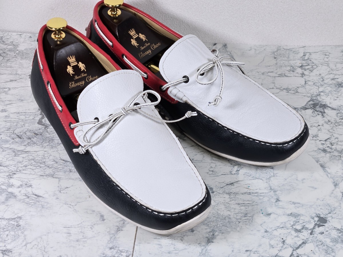 【良品】★REGAL リーガル★デッキシューズ/スリッポン/954R★27.0cm★トリコロールカラー★本革★メンズ★レザーシューズ拍卖