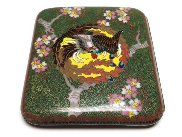 【11583】明治期 七宝 鳳凰図 シガレットケース(初品・買取品)拍卖