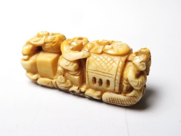 【11835】明治期 堤物 牙 船乗り人物 置物(初品・買取品)拍卖
