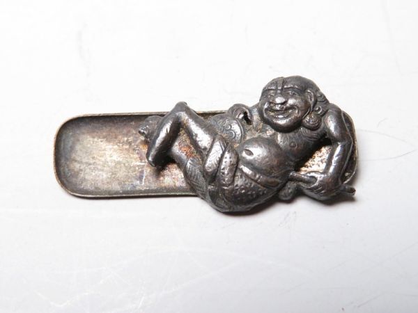 【11896】江戸時代〜明治期 提物 金具 煙草道具 銅地 人物(初品・買取品)拍卖