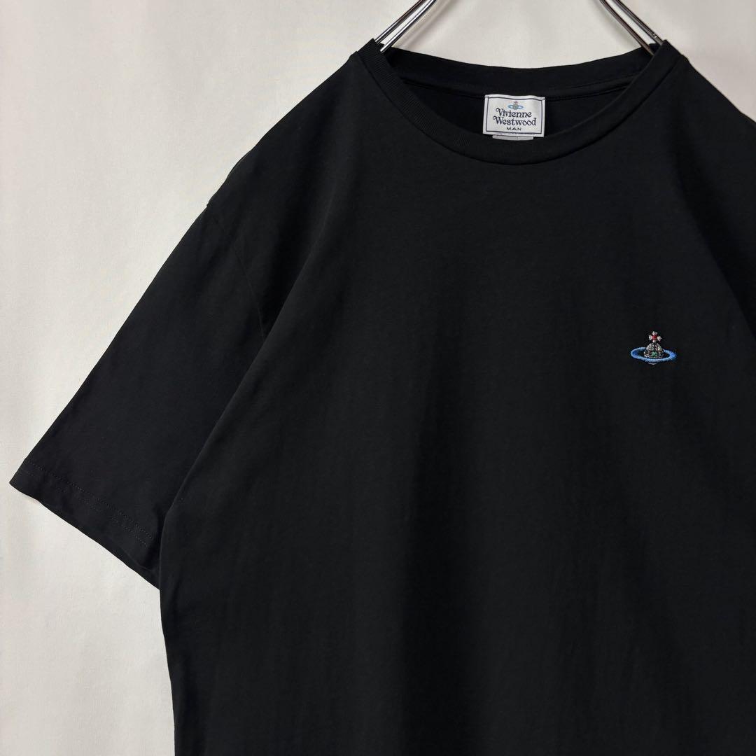 ポルトガル製 ヴィヴィアン・ウエストウッド Tシャツ 刺繍ロゴ XLサイズ ブラック拍卖
