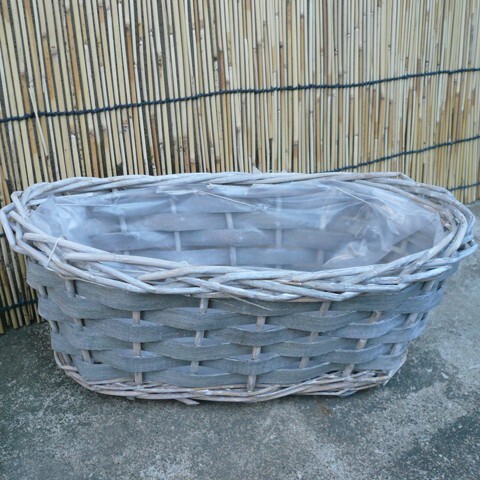 装飾用カゴグレー3個セット おしゃれなかご 花や植物の寄せ植えに 飾り用拍卖