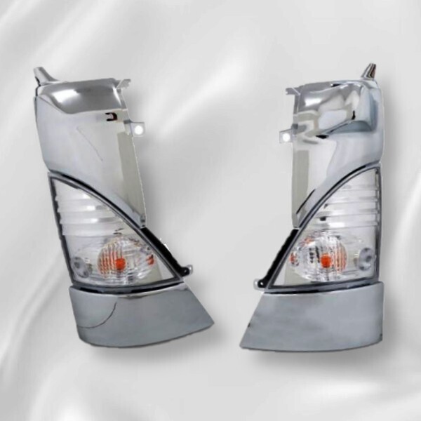 日野 レンジャープロ メッキ コーナーパネル クリスタル コーナーレンズ 左右 交換タイプ ウィンカー パネル 部品 標準 ワイド 新品拍卖