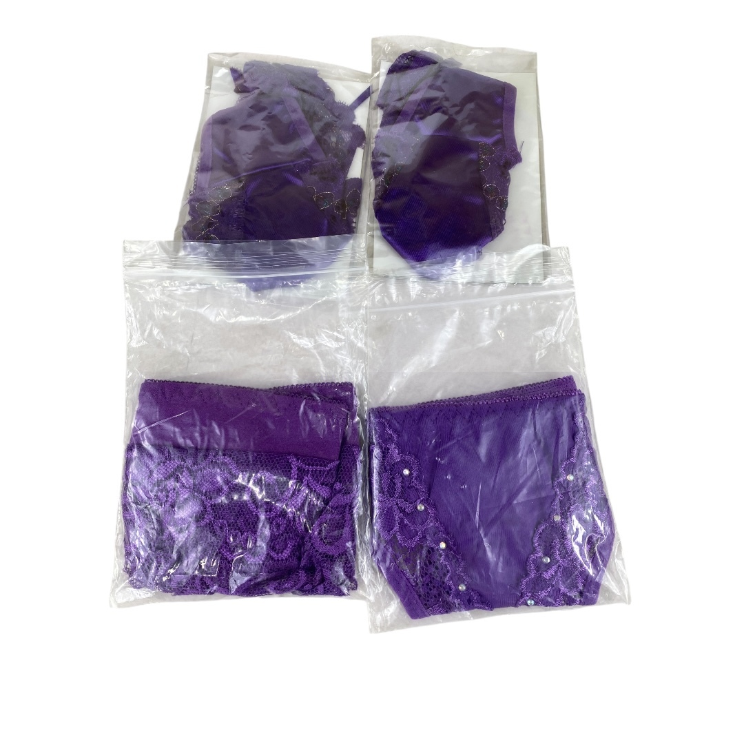 未使用 紫 セクシーランジェリーセット Tバッグ dd047拍卖