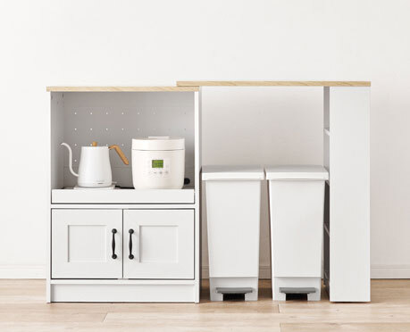 伸縮キッチンカウンター ホワイト色 レンジ台 レンジボード拍卖