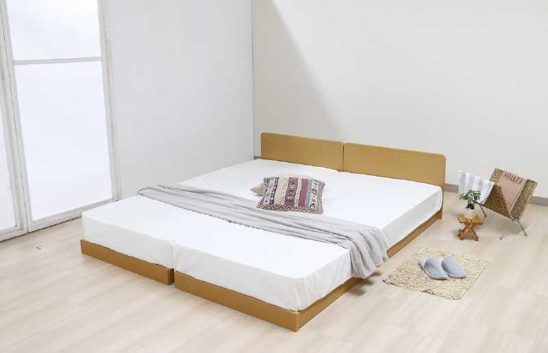 数量限定 在庫処分 キングサイズベッド ローベッド ブラック色マットレス付き拍卖