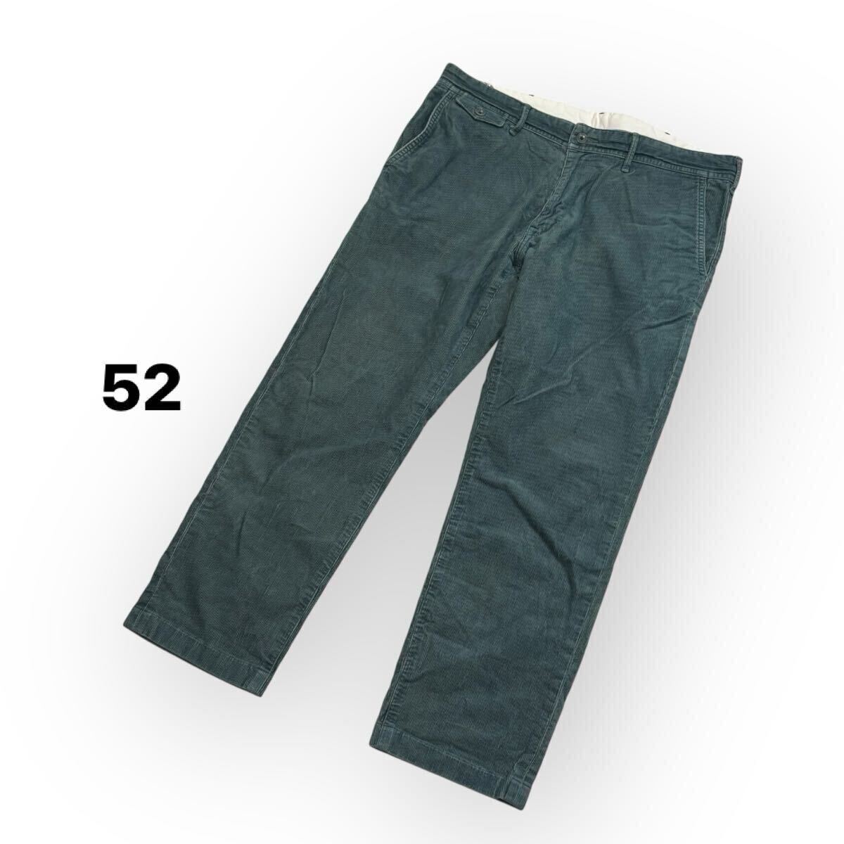 UNITED ARROWS ユナイテッドアローズ UAS コットンストレッチ コーデュロイパンツ ボトムス グリーン テーパード 大きいサイズ メンズ52拍卖