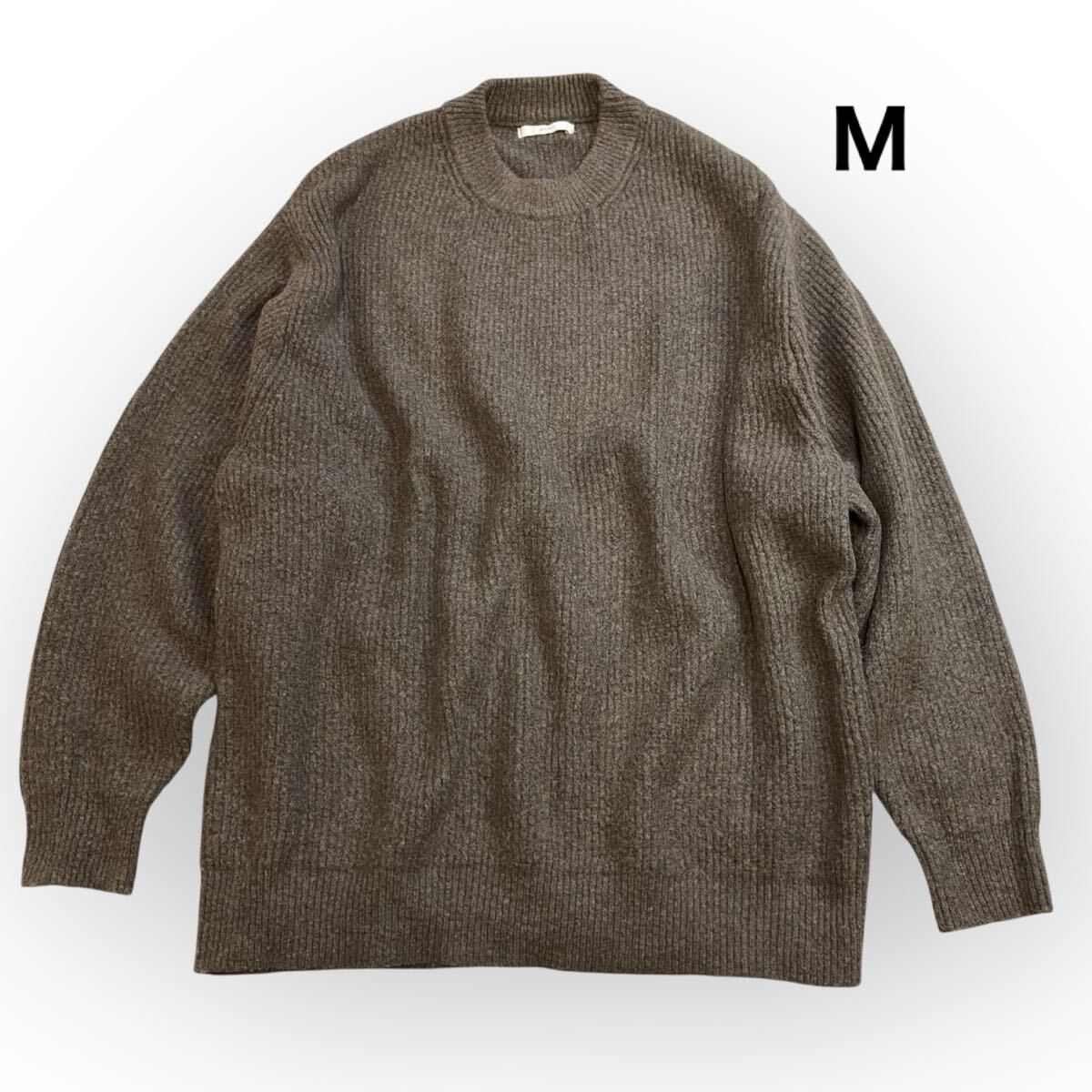 WYM LIDNM ウィム バイ リドム ニット セーター ブラウン系 畔ルーズニット クルーネック 長袖 オーバーサイズ メンズM 冬拍卖