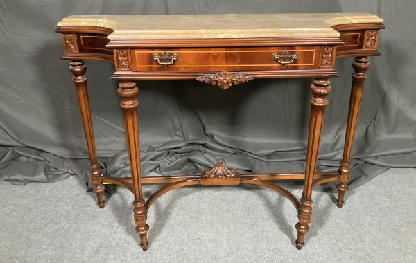 【札幌発/引取歓迎】大理石天板 コンソールテーブル 飾り台 花台 クラシックスタイル サイドテーブル800011(0)拍卖