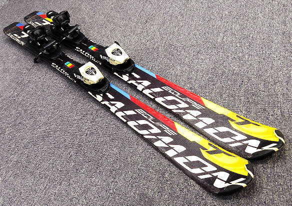 1817★サロモン EQUIPE 120cm★中古/ジュニアモデル/子供用/補修あり/チューンナップ済み/ビンディング設定(無料)/ブーツ・ストック追加可拍卖