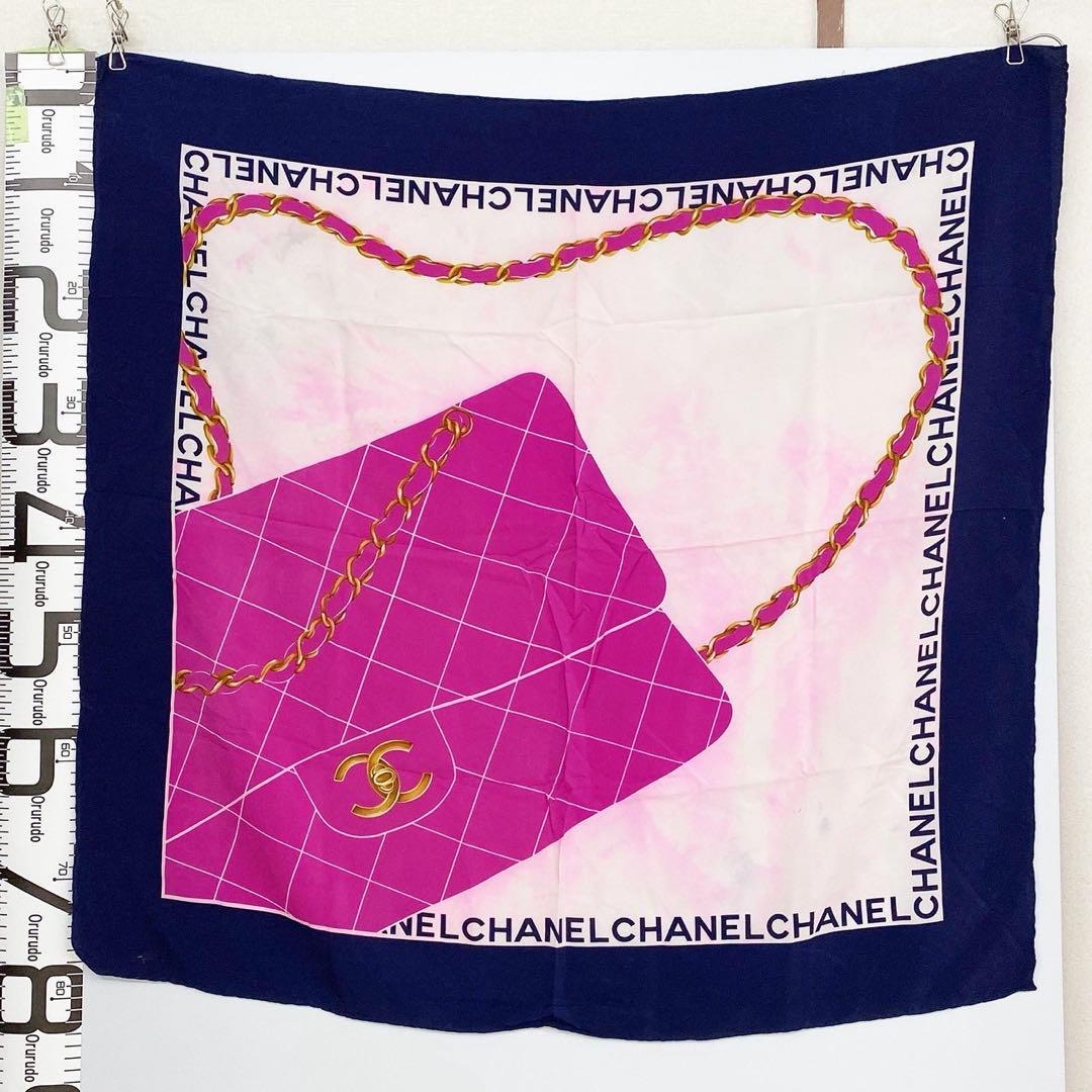 【希少】シャネル 大判スカーフ マトラッセ バックモチーフ ピンク 希少カラー拍卖