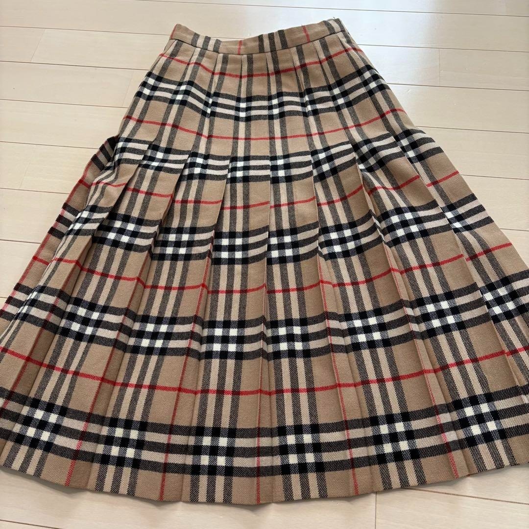美品90s BURBERRYS ロングスカート ノバチェック プリーツスカート拍卖