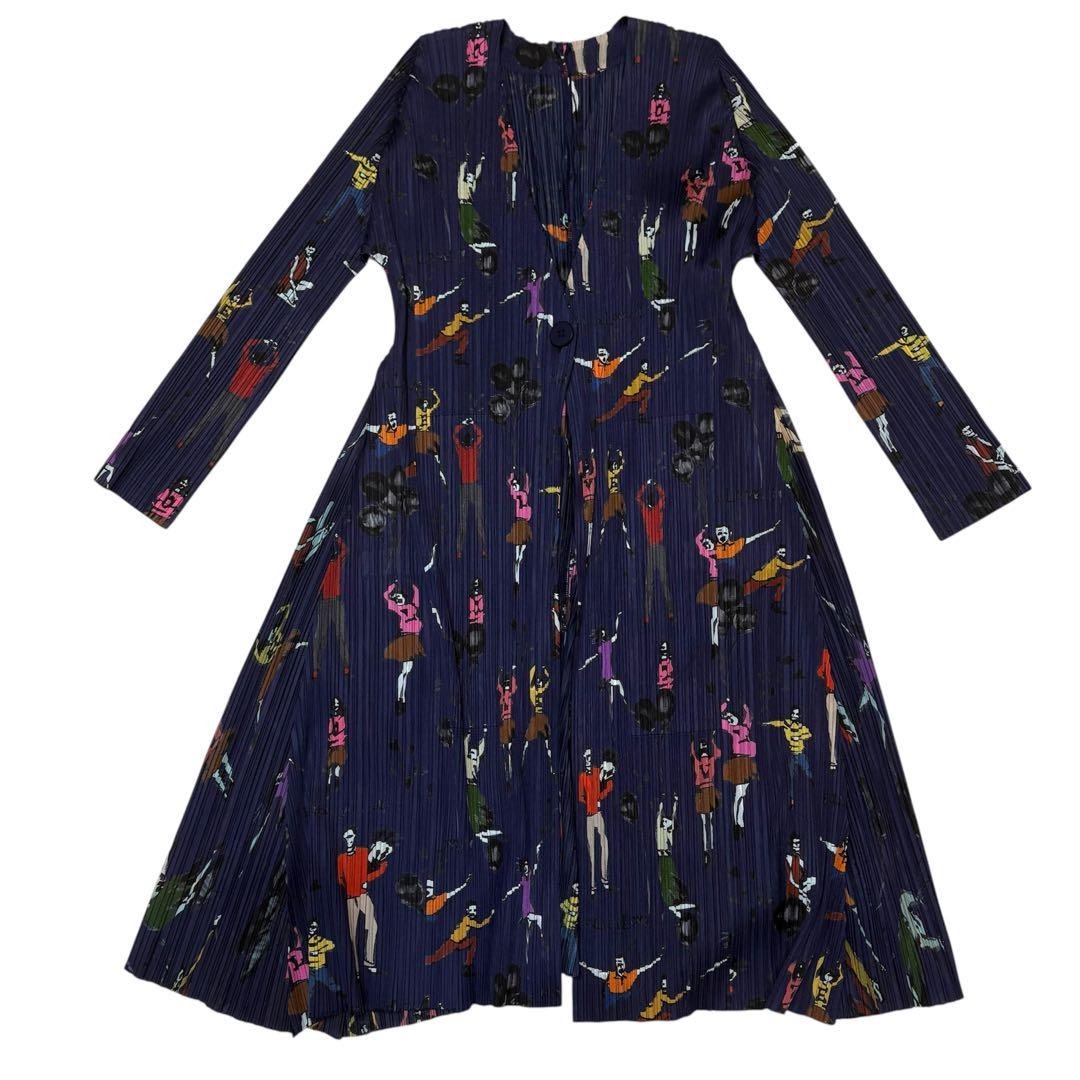 【極希少】プリーツプリーズ 総柄 人々 ワンピース ドレス イッセイミヤケ拍卖