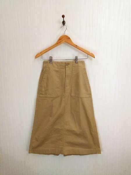 LU0479 ○送料無料 古着 UNIQLO ユニクロ レディース スカート Mサイズ ベージュ スリット 後ろゴム ストレッチ ベーシック 無地 チノ拍卖