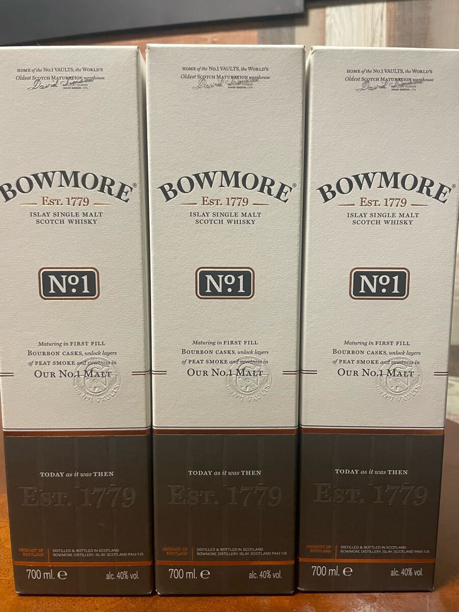 希少 ボウモア No1 700ml シングルモルト スコッチウイスキー3本新品未開封。拍卖