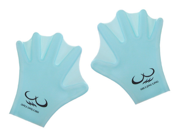 メール便送料無料 子供用 アクアグローブ【青】 水かき手袋 泳ぎ上達 16×17cm 男女兼用 シリコン手袋 水泳グローブ拍卖