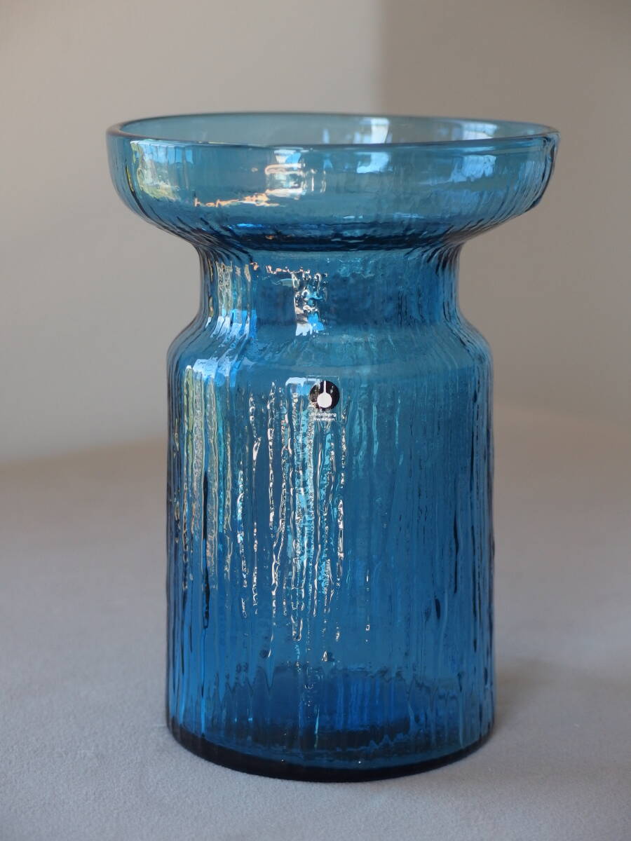 SALE! スウェーデン製 Pukeberg プーケベリ ヴィンテージ 花器 フラワーベース 球根の水栽培向き 水栽培用ポット (ブルー、高さ15cm)拍卖
