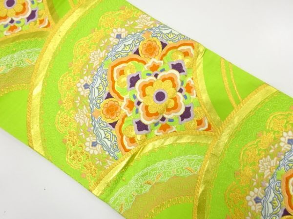 ys7521114; 華紋青海波模様織り出し袋帯(着用可)【アンティーク】【着】拍卖