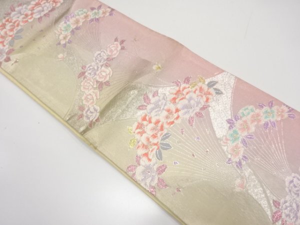 ys7521540; 佐賀錦洋花模様織出し暈し袋帯(材料)【アンティーク】【着】拍卖