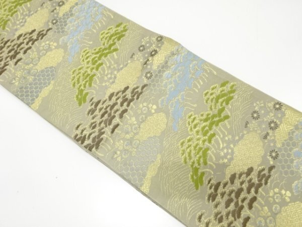 ys7521812; 波に松菊模様織出し袋帯(材料)【アンティーク】【着】拍卖