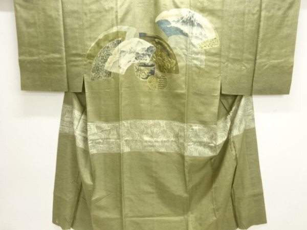 ys7536449; 地紙に富士・茶道具模様男物長襦袢【アンティーク】【着】拍卖