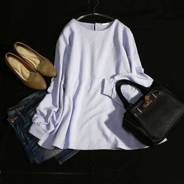 美品 ITS'DEMO イッツデモ ゆったり可愛い 膨れジャガード ゼブラ柄 ストレッチ カットソー F 春 秋 25E08拍卖