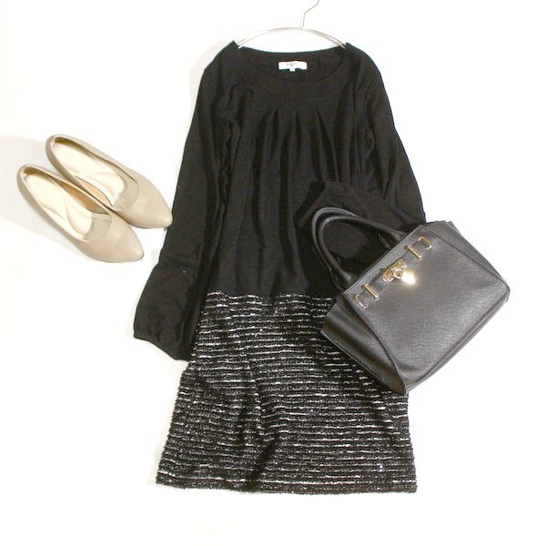 美品 NATURAL BEAUTY BASIC ナチュラルビューティーベーシック 異素材切り替え ストレッチ ワンピース M 春 秋 25D08拍卖