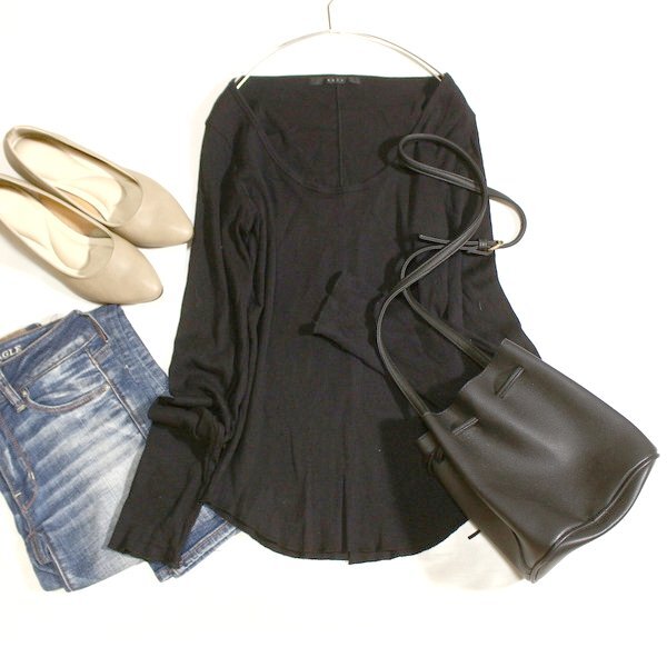 美品 アーバンリサーチ KBF ケービーエフ シルク・コットン 大人可愛い ストレッチ カットソー ONE 春 秋 25C09拍卖