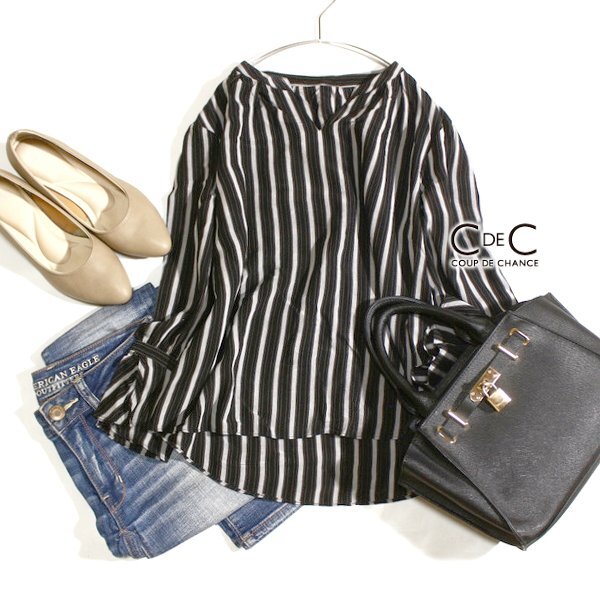 美品 COUP DE CHANCE クードシャンス 薄手レーヨン カットソー 34号 XS 春 夏 秋 25B09拍卖