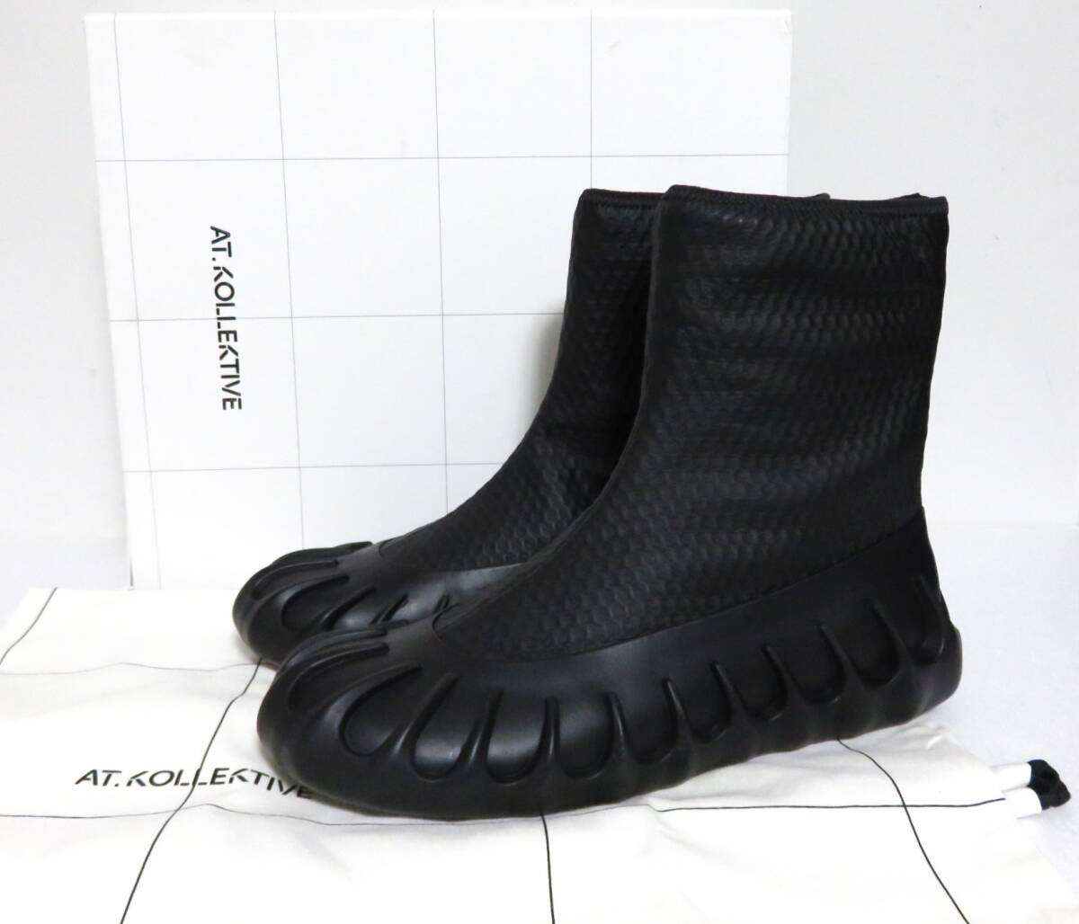 定価6.6万 新品 AT. KOLLEKTIVE PLASMAX BOOTIEV2 41 ブラック エーティー コレクティヴ バックジップ ブーツ ハイカット スニーカー拍卖