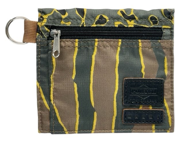 ポーター マルニ コラボ 財布 コインケース ポーチ カードケース 柄 ストライプ カーキ MARNI PORTER 【中古】拍卖