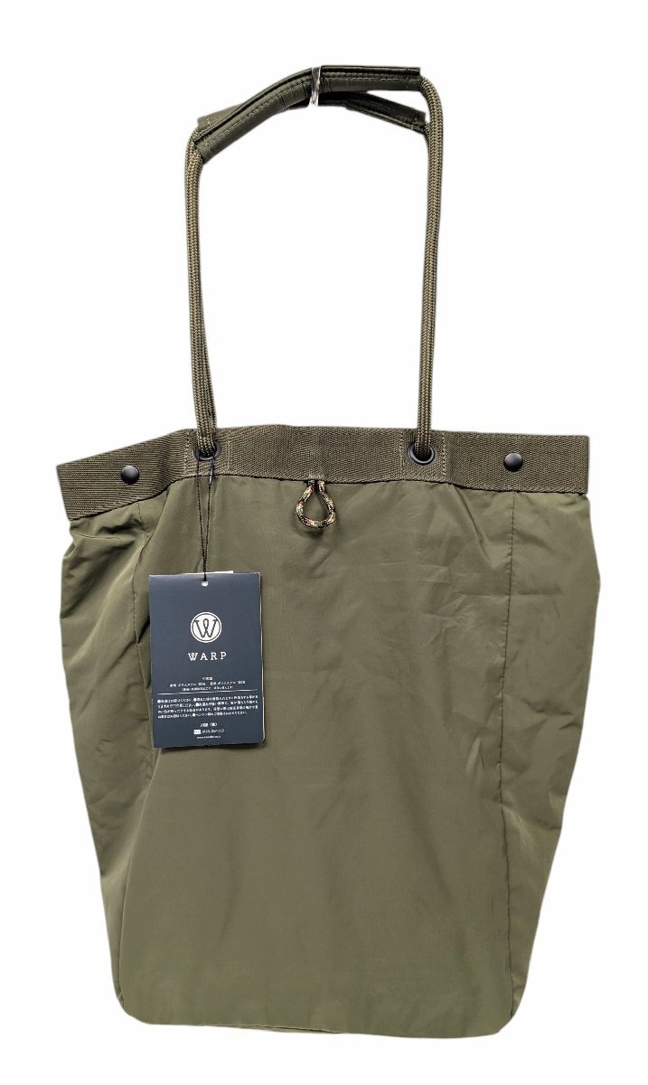 未使用 WARP トートバッグ カーキ ポリエステル トート ショッピングバッグ エコバッグ 軽量 レディース メンズ 【中古】拍卖
