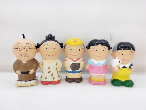 S/ 当時物 サザエさん ソフビ 人形 貯金箱 波平 サザエさん カツオ ワカメ タラちゃん 5体 まとめて 現状品 / NY-2320拍卖