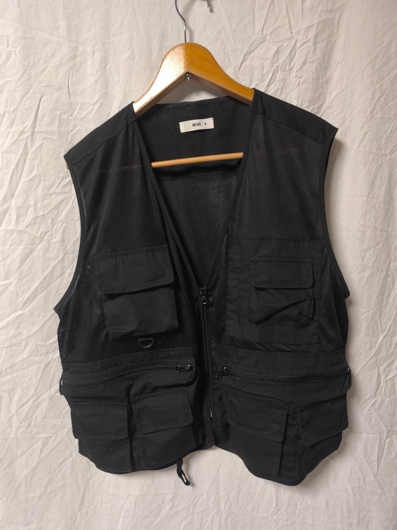 WEGO マルチポケット メッシュ フィッシングベスト 黒 メンズ M拍卖
