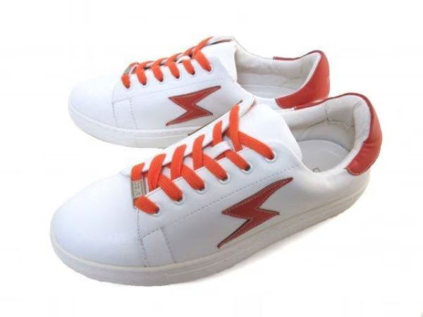 1円~L722新品DayGLORYローカット/レースアップスニーカー26.5㌢WHITE×ORANGE♂拍卖