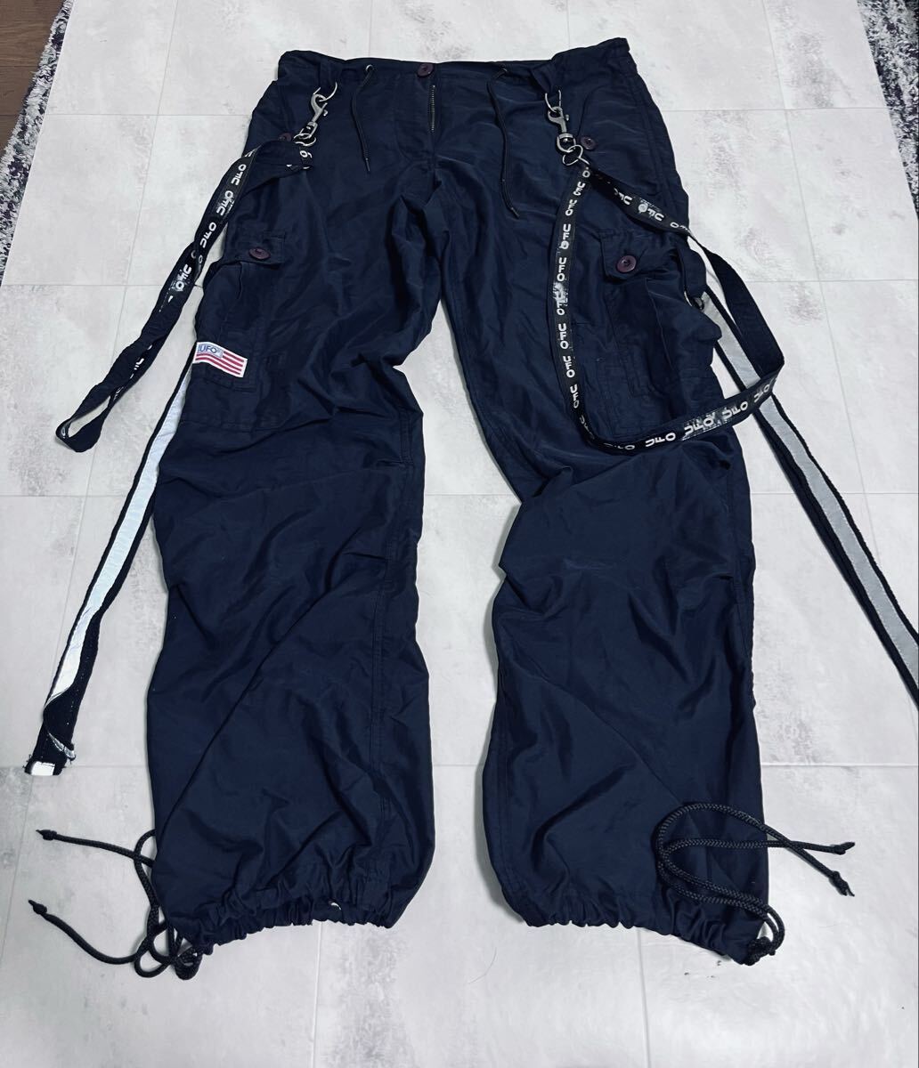 UFO JEANS ユーフォージーンズ パラシュートパンツダンス リフレクター付きカーゴパンツ ダンスウェア 黒拍卖