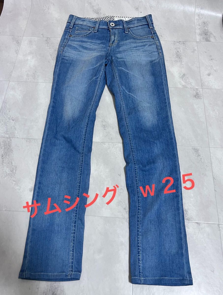 SOMETHING サムシング SS388 デニム ジーンズ サマーデニム ストレッチ 25インチ拍卖