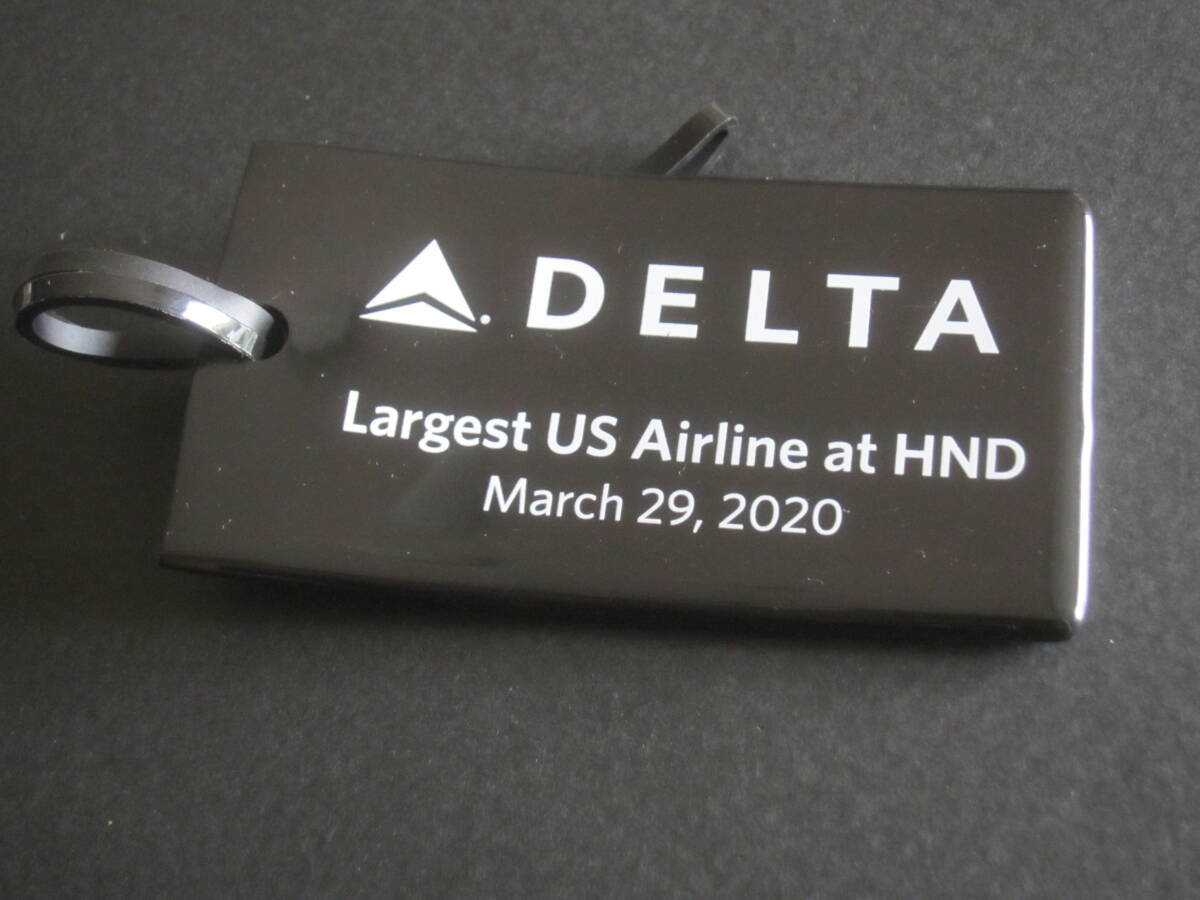 デルタ航空■Delta Air Lines■羽田■Largest US Airline at HND■スカイチーム■スカチー■ラゲッジタグ■BLACK■黒■2020年拍卖
