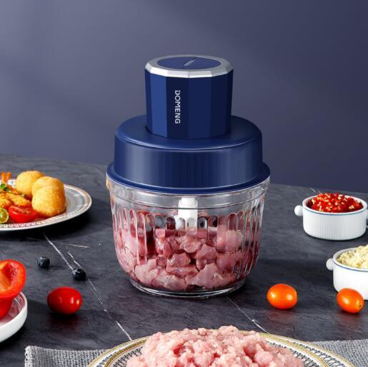人気フードプロセッサー大容量みじん切り器ミキサー ブレンダー フードカッター介護食スムージー2.2L大容量 ハイパワー2段階スピードブルー拍卖