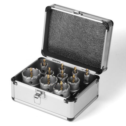 人気品 超硬ホルソー10セット ホールソー 10pcs ステンレス 鉄用 超硬セミロング HSS ハイス鋼 専用アルミ製ハードケース付き 収納便拍卖