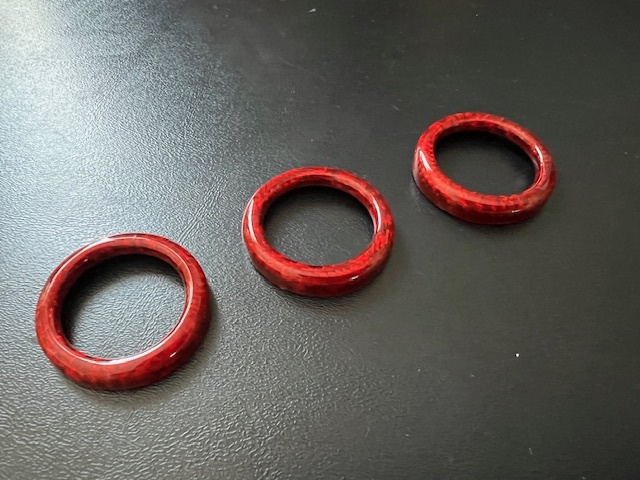 アバルト リアルカーボン ダッシュボード ボタンカバー レッド3個拍卖